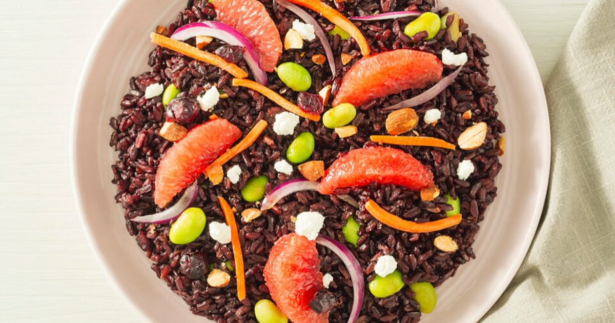 Edamame and Black Rice Salad Recipes with Dressing | RiceSelect®