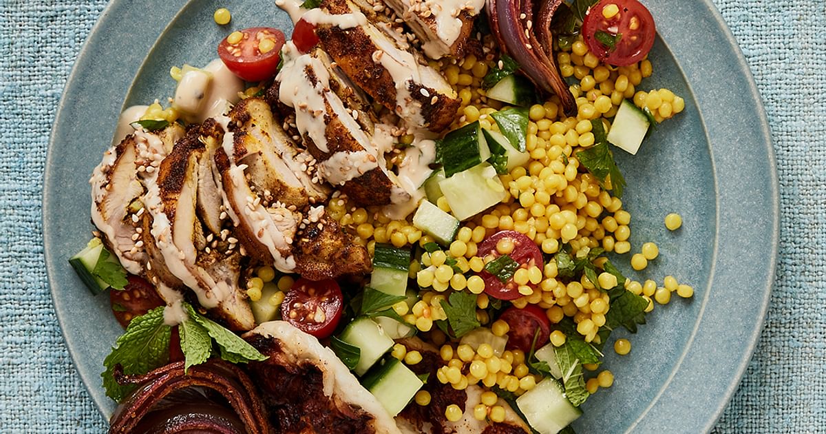 Chicken Shawarma & Turmeric Couscous Salad Recipe | RiceSelect®