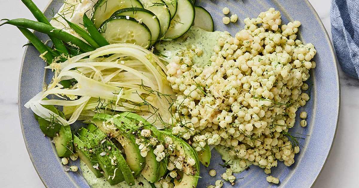 Pearl Couscous Salad With Green Goddess Dressing | RiceSelect®