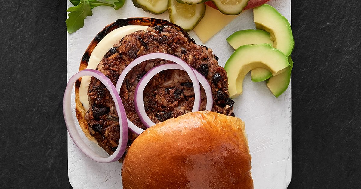 Vegan Grilled Veggie Rice Burger Recipe | RiceSelect®