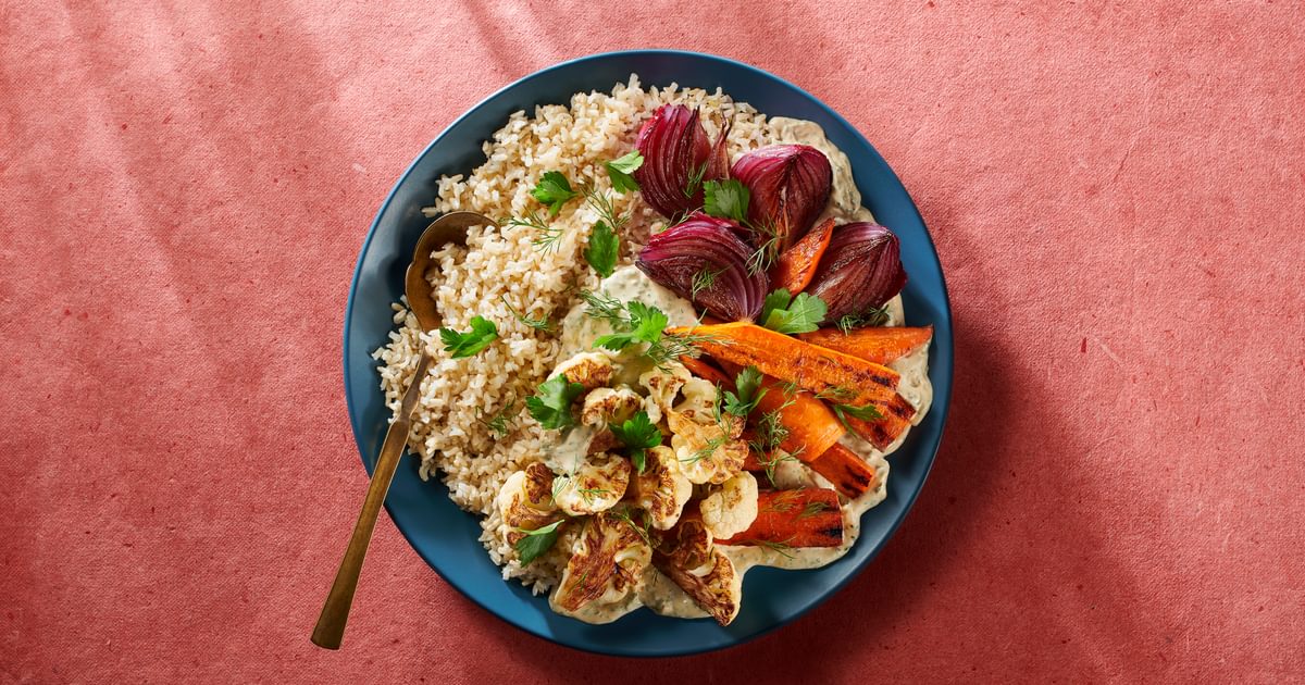 Roasted Vegetables with Herbed Tahini | RiceSelect® 