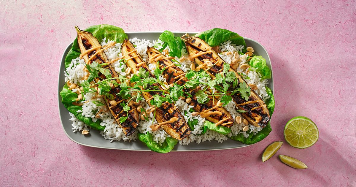 Thai Grilled Eggplant with Spicy Peanut Sauce | RiceSelect®