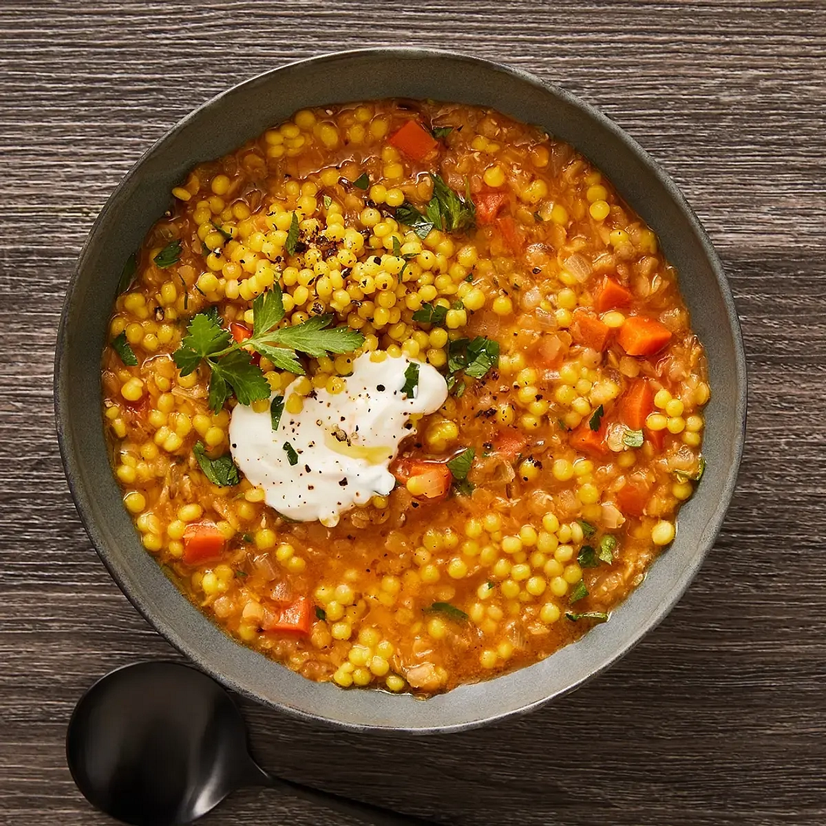 Lentil and Turmeric Pearl Couscous Soup Recipe by RiceSelect