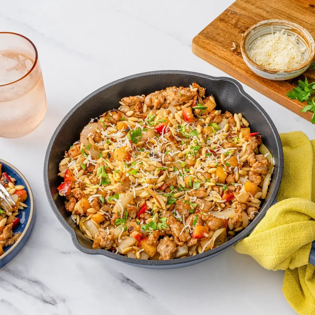 Orzo Salad With Sausage Onion And Apple Recipe by RiceSelect