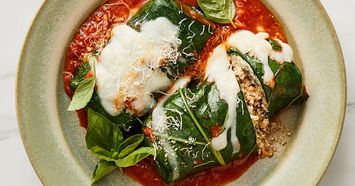 Quinoa Swiss Chard Rolls in Tomato Sauce Recipe | RiceSelectÂ®