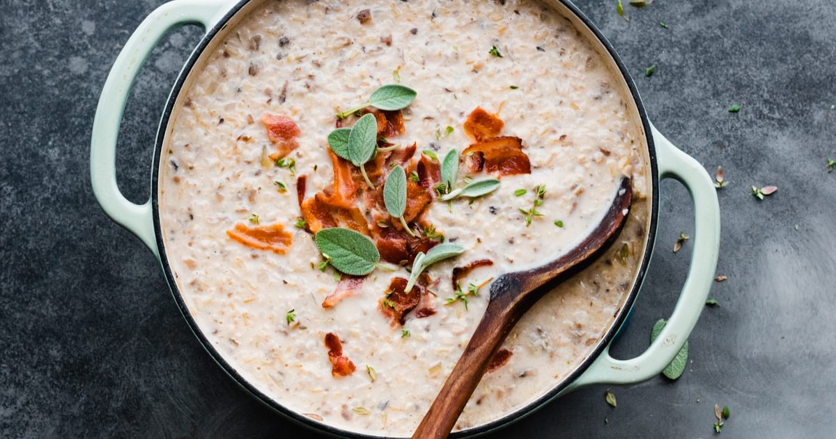 Roasted Garlic Soup With Mushrooms & Rice | RiceSelectÂ®