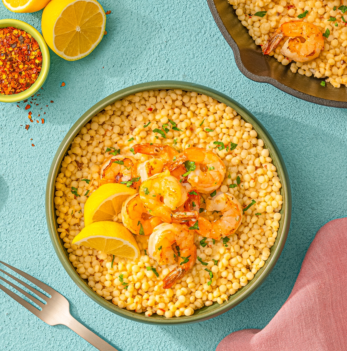 Shrimp Scampi with Pearl Couscous
