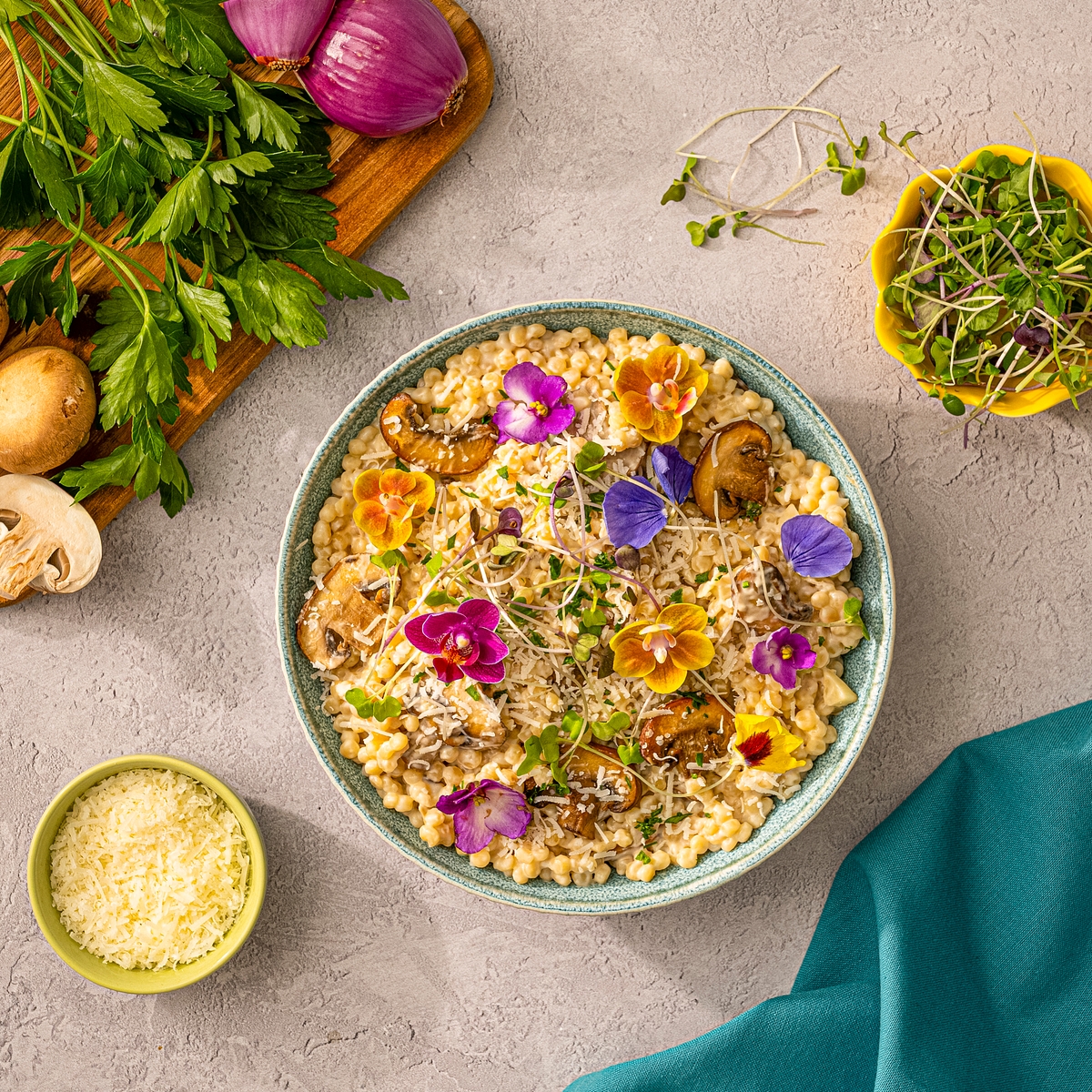 Truffle Mushroom Pearl Couscous Risotto