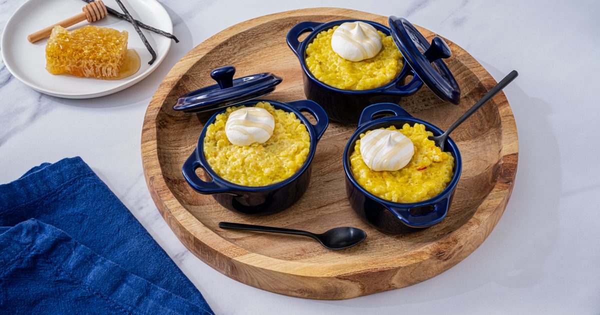 Vanilla Bean Saffron Pearl Couscous Pudding | RiceSelectÂ®