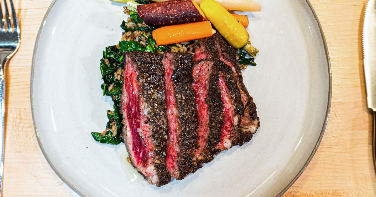 Cinnamon Coffee Seared Skirt Steak With Rice | RiceSelectÂ®