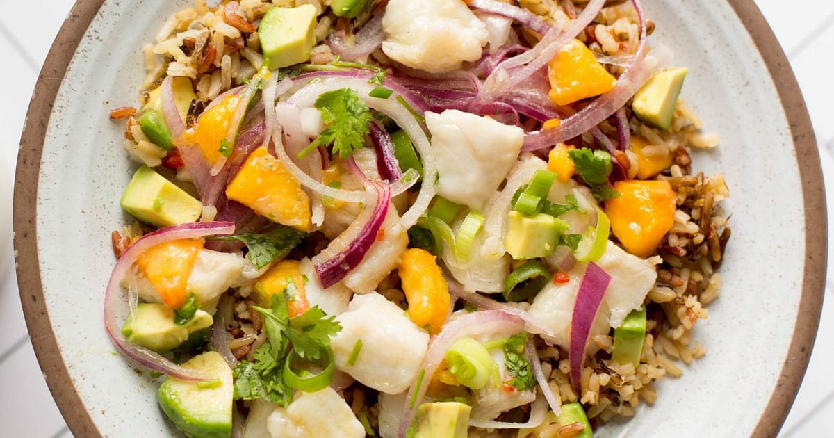 Peach and Fish Ceviche with Royal Blend® Rice Recipe | RiceSelect®