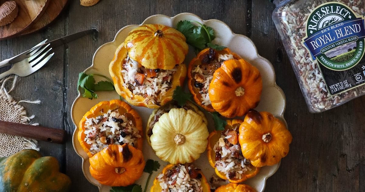 Rice Stuffed Mini Pumpkins with Dry Fruits and Pecans | RiceSelect®