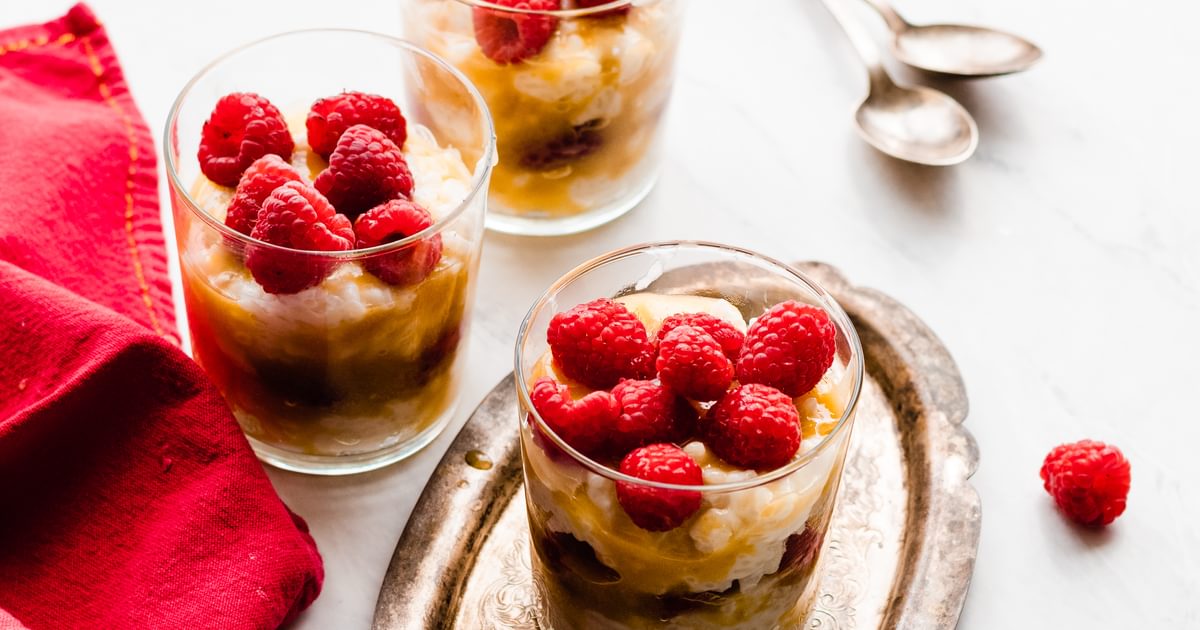 Rice Pudding Parfait with Peach Curd & Berries | RiceSelectÂ®